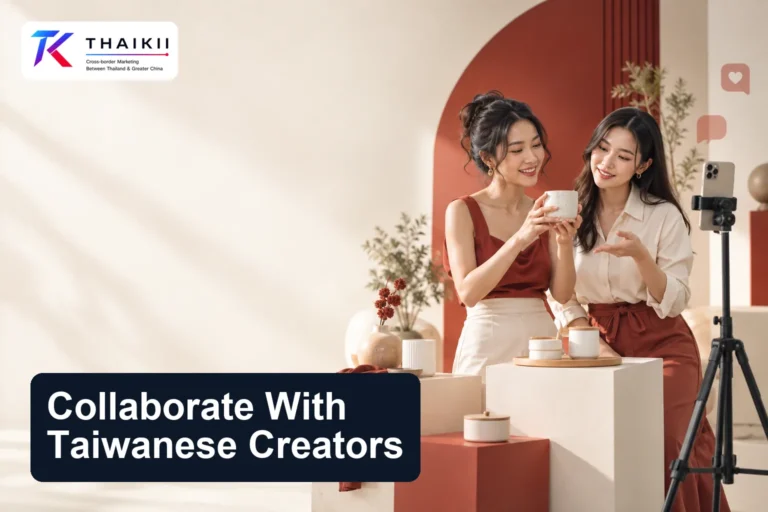 Two content creators demonstrating lifestyle products for a Thai brand's Taiwan marketing campaign