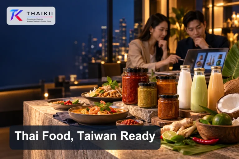 Thai food products and marketing team planning a Taiwan market introduction